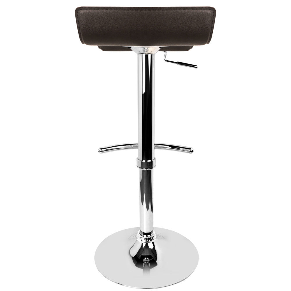 Set of 2 PVC Leather Kitchen Bar Stool Chocolate