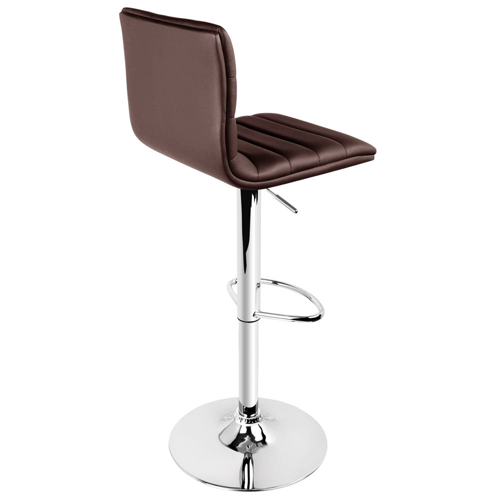 Set of 2 PU Leather Kitchen Bar Stool Chocolate