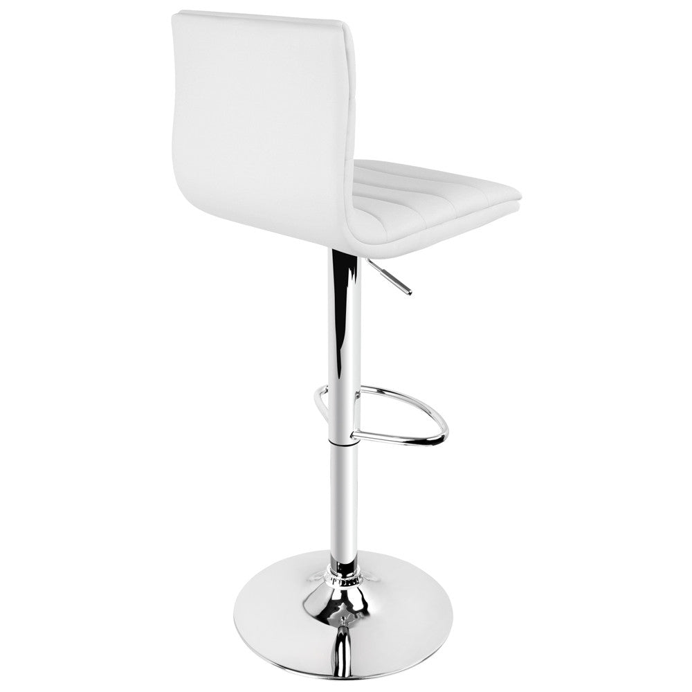 Set of 2 PU Leather Kitchen Bar Stool White