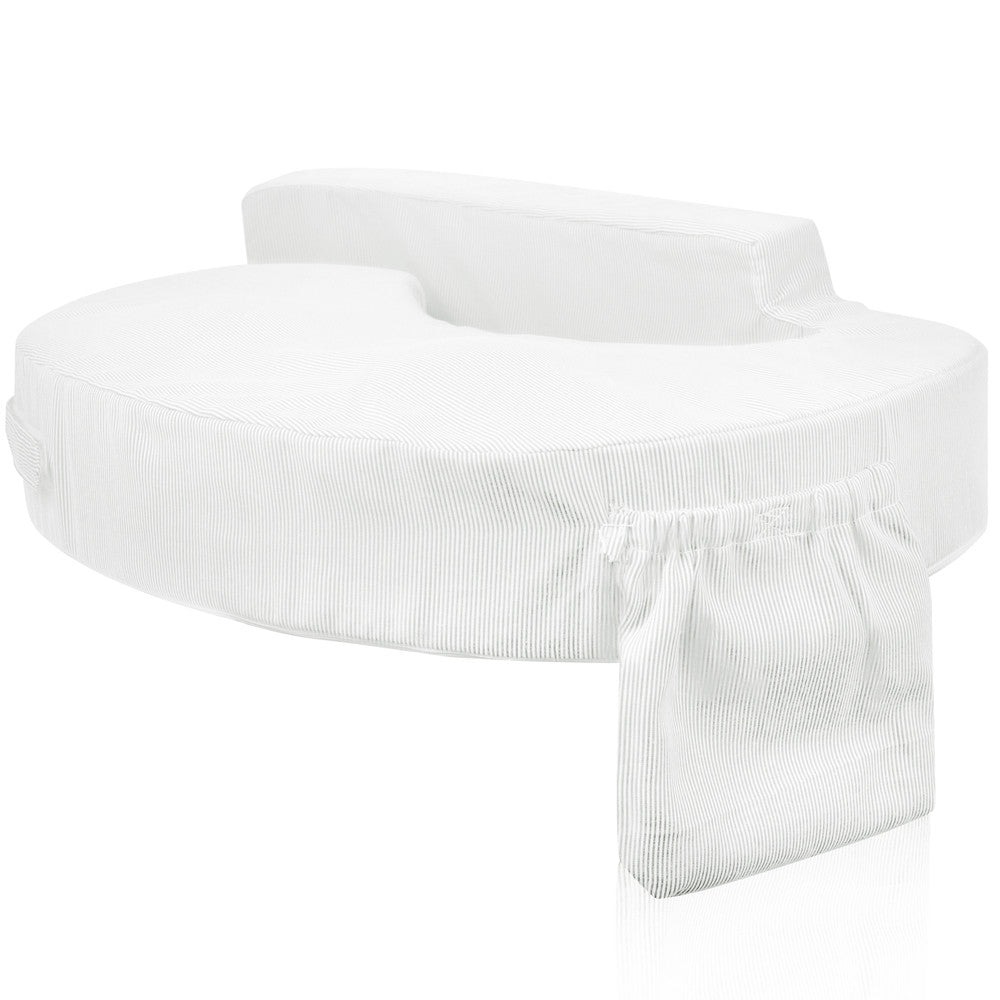 Baby Breast Feeding Support Memory Foam Pillow w/ Zip Cover White