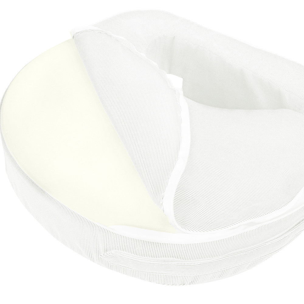 Baby Breast Feeding Support Memory Foam Pillow w/ Zip Cover White