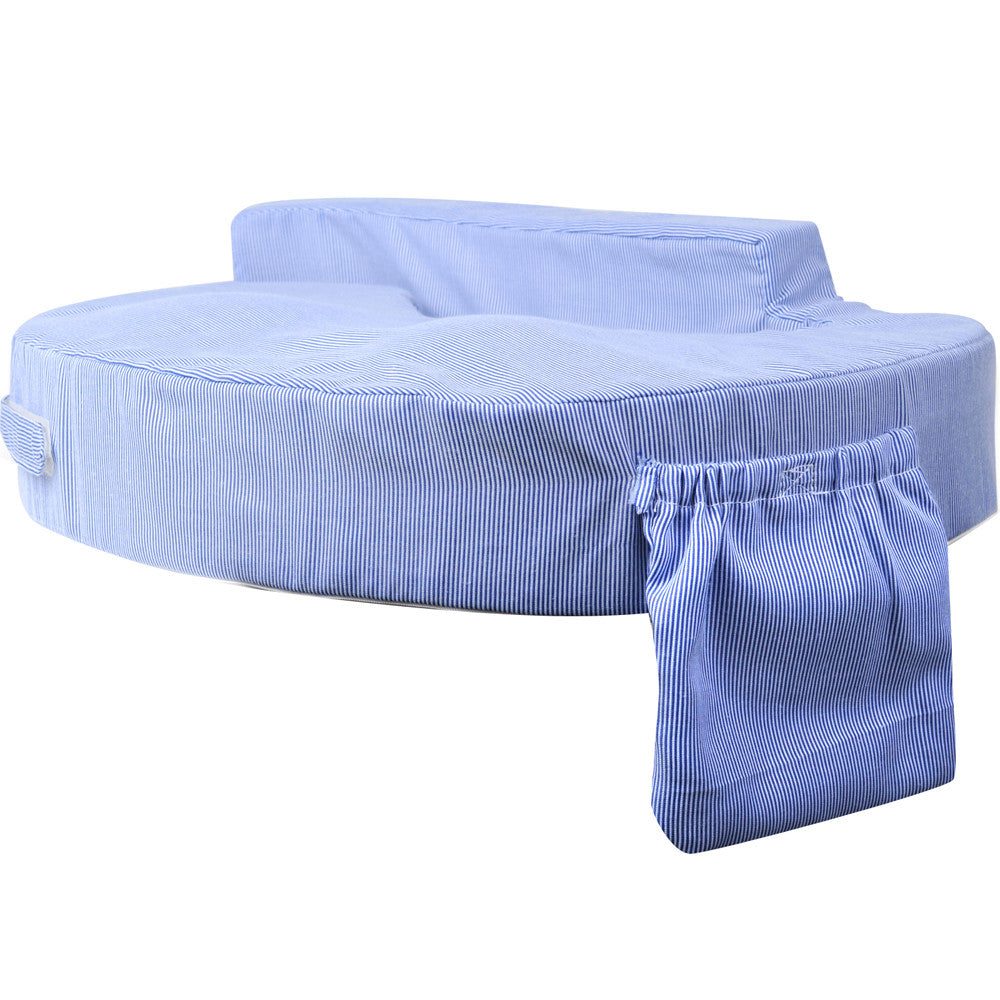 Baby Breast Feeding Support Memory Foam Pillow w/ Zip Cover Blue