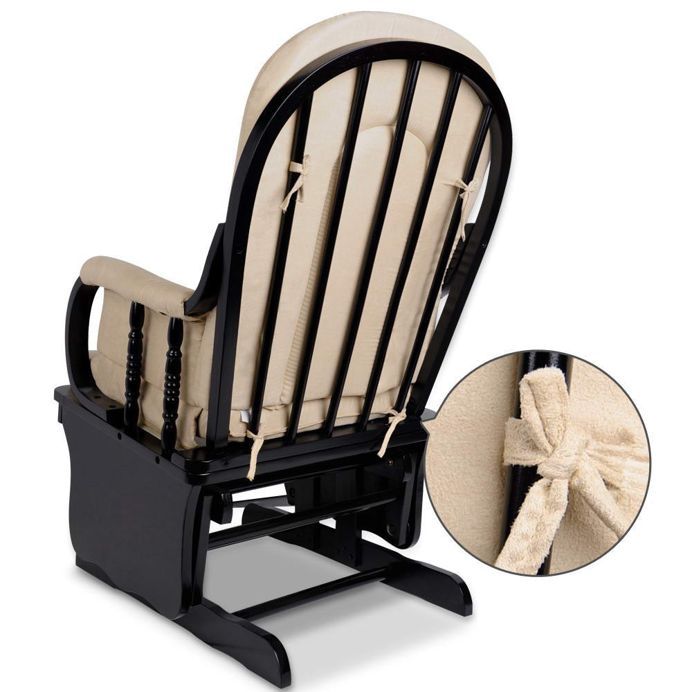 Baby Breast Feeding Sliding Glider Chair w/ Ottoman Beige