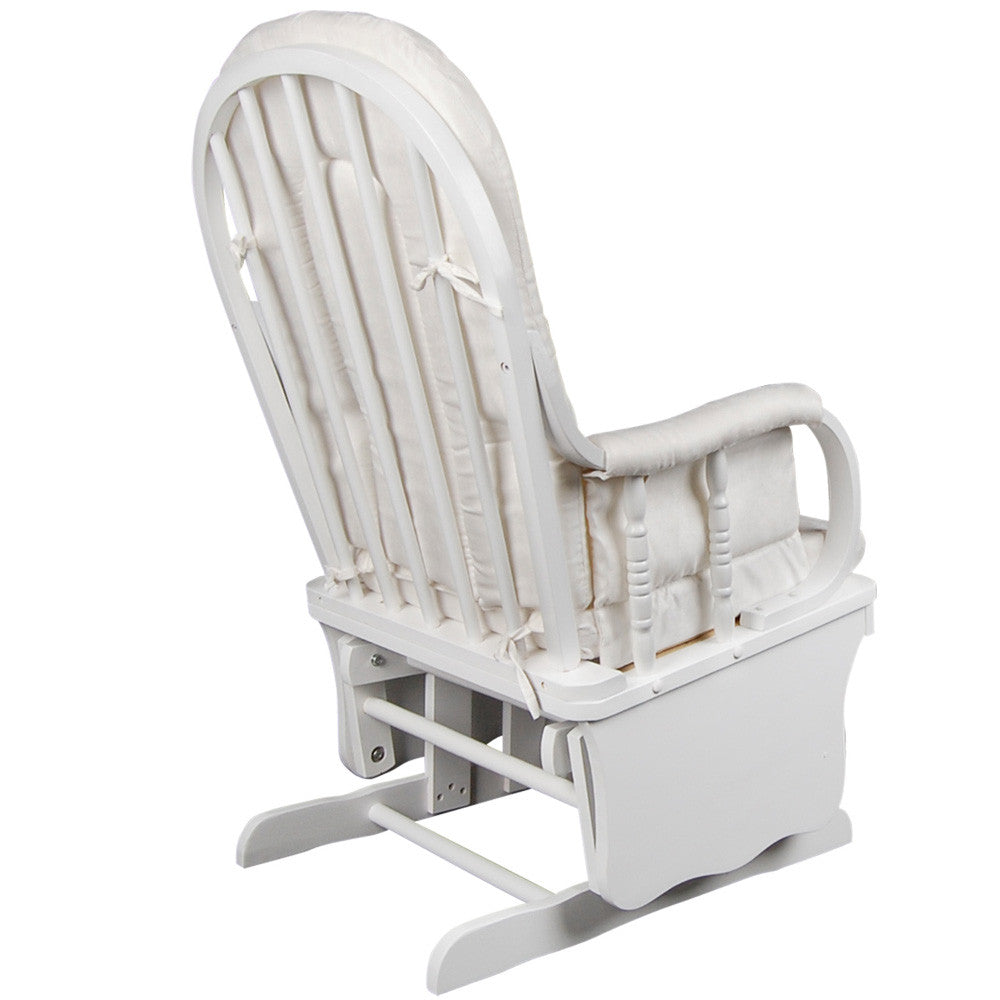 Baby Breast Feeding Sliding Glider Chair w/ Ottoman White