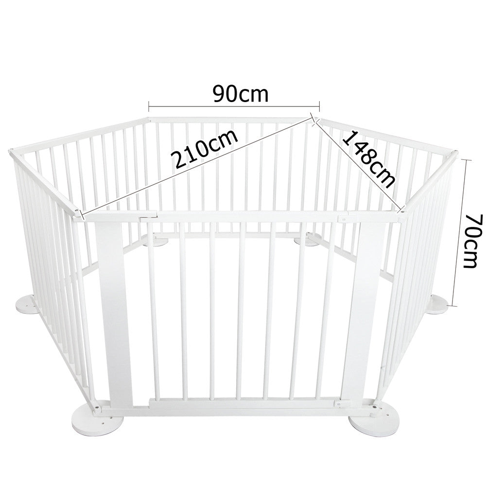 Baby Natural White Wooden Playpen