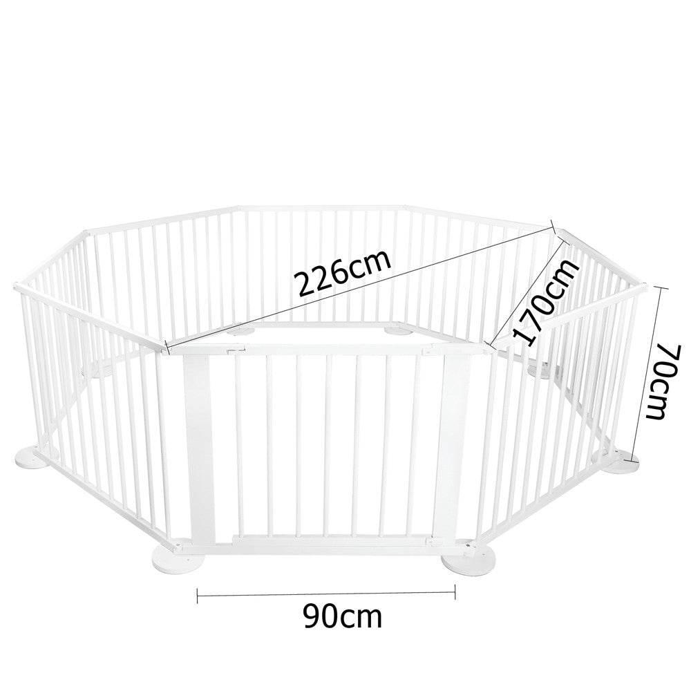 Baby Natural White Wooden Playpen