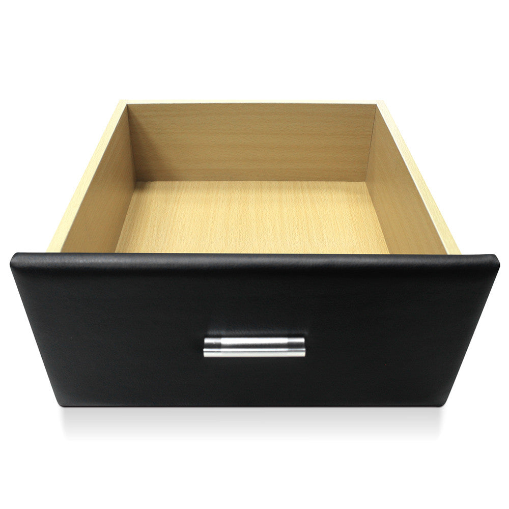 Deluxe PU Leather 2 Drawers Cabinet Black