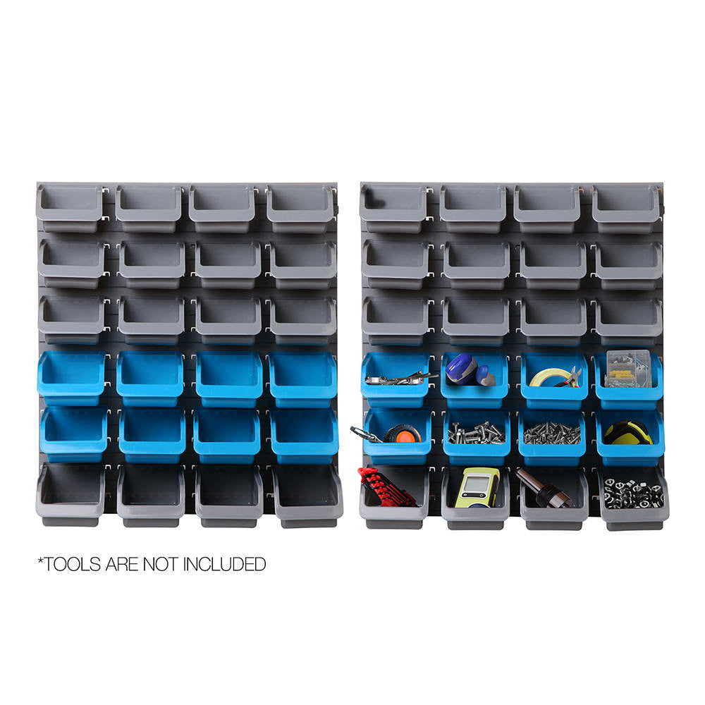 48 Piece Bin Wall Mounted Storage Rack