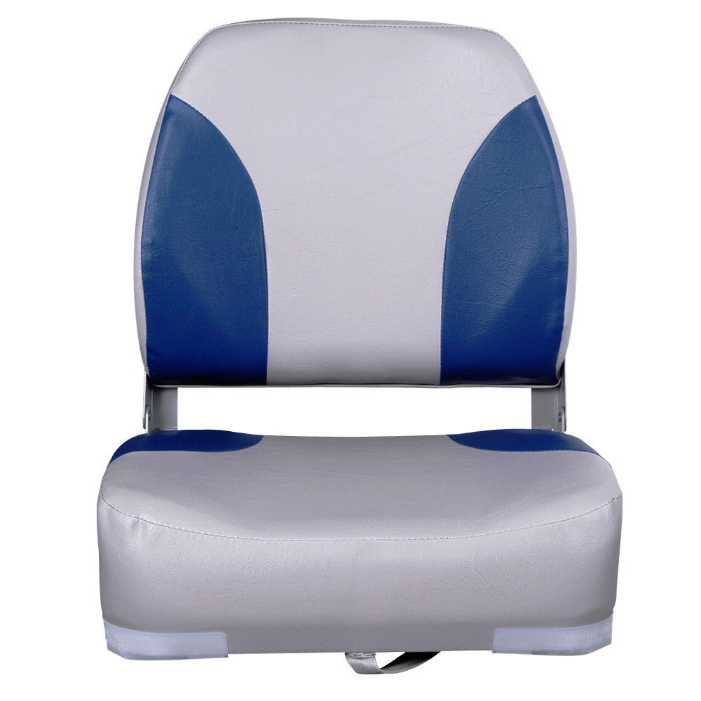 Set of 2 Swivel Folding Marine Boat Seats Grey Blue