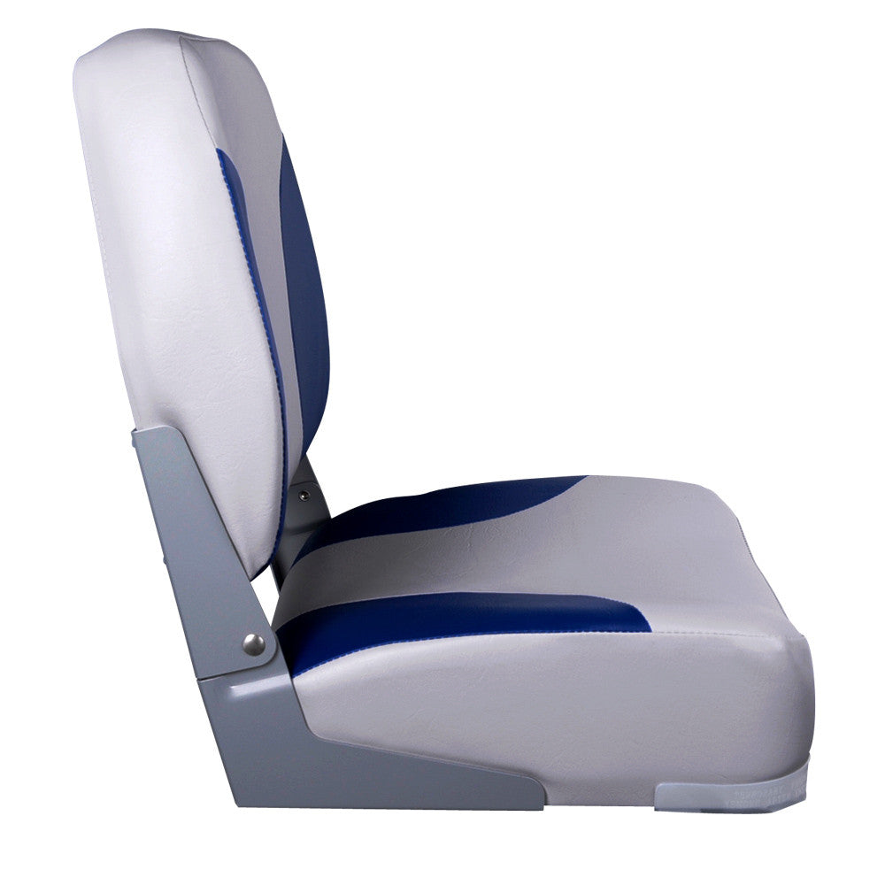 Set of 2 Swivel Folding Marine Boat Seats Grey Blue