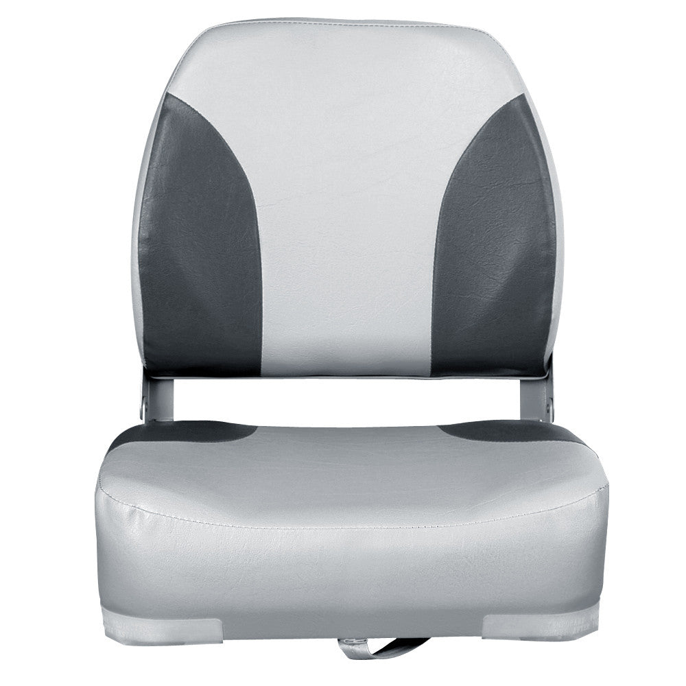 Set of 2 Swivel Folding Marine Boat Seats Grey Black