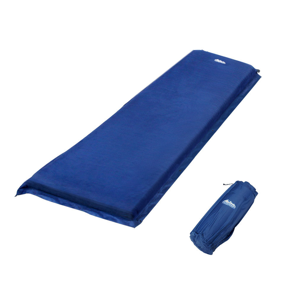 Self inflating Mattress Single 10cm Blue