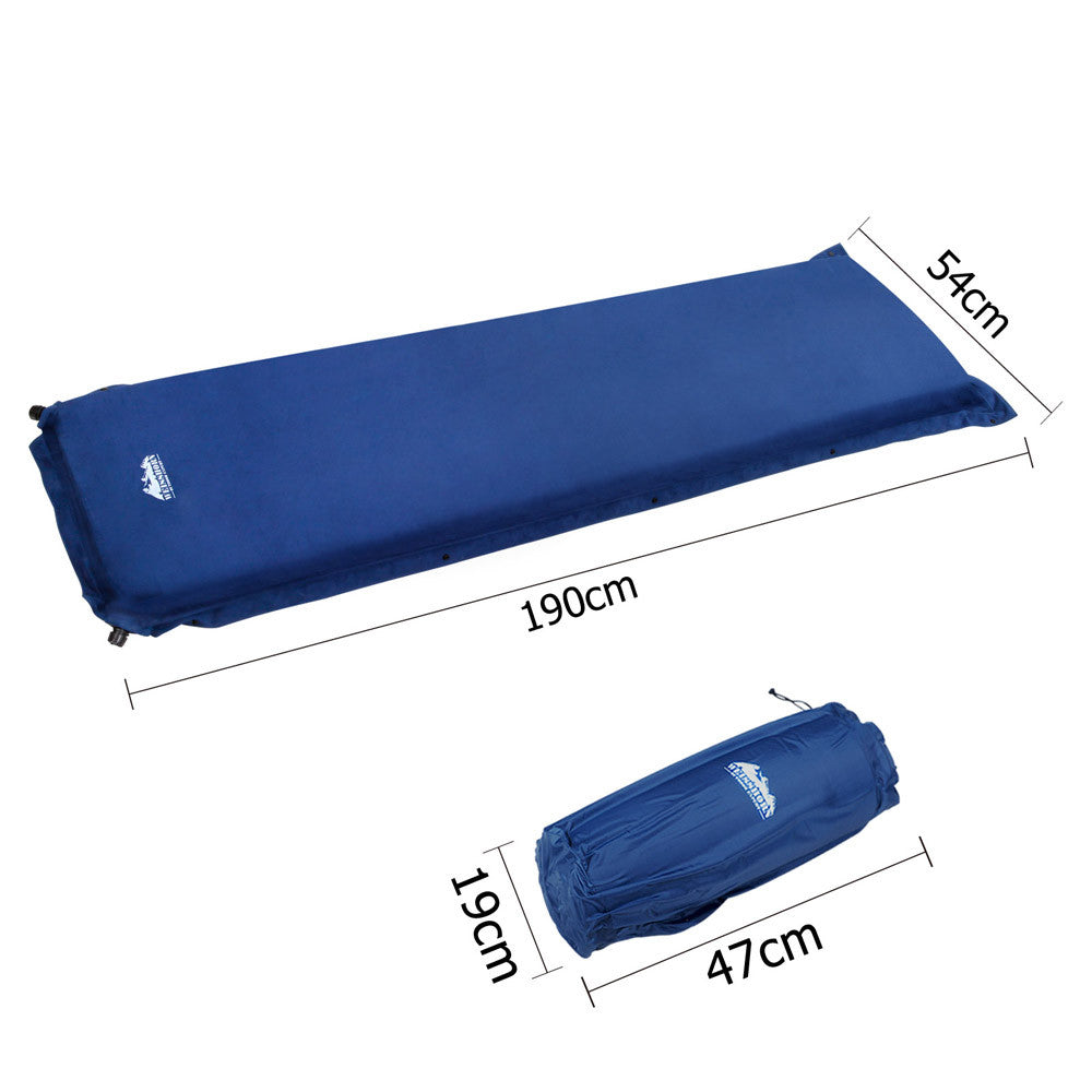 Self inflating Mattress Single 10cm Blue