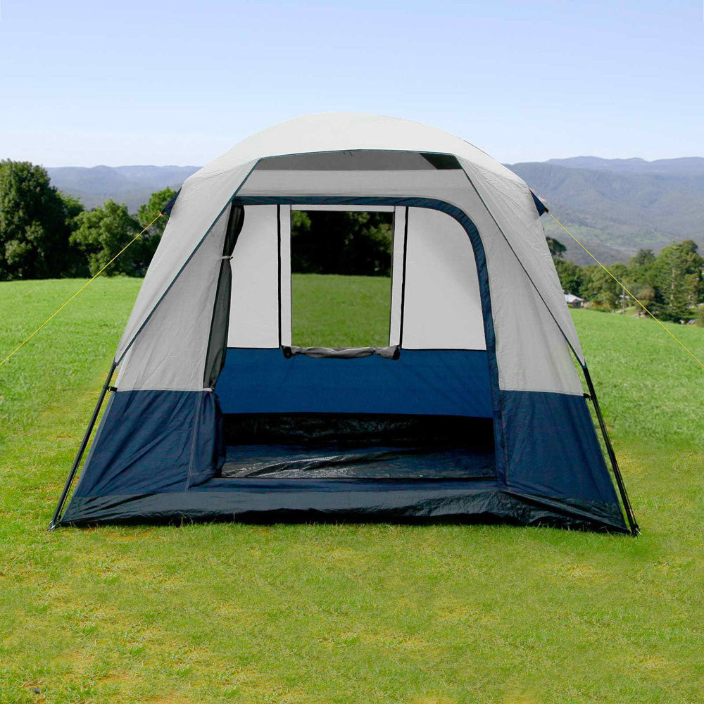 4 Person Family Camping Tent Navy Grey