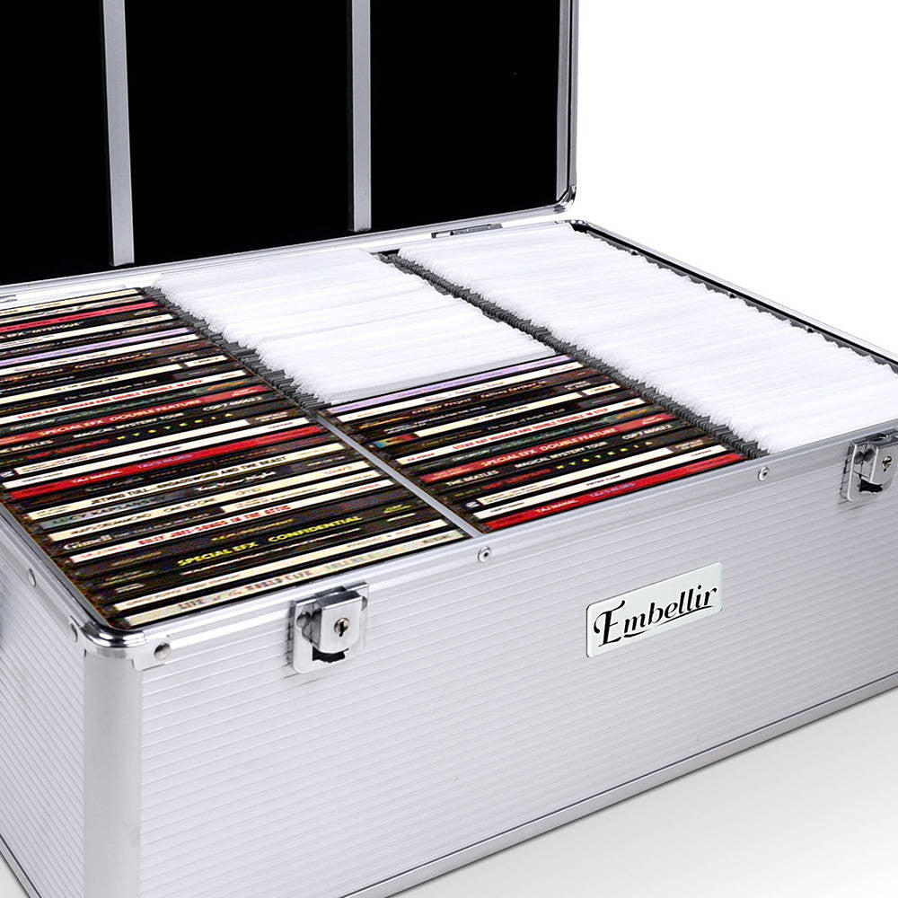 Aluminium CD DVD Bluray Storage Case Box 500 Discs SL