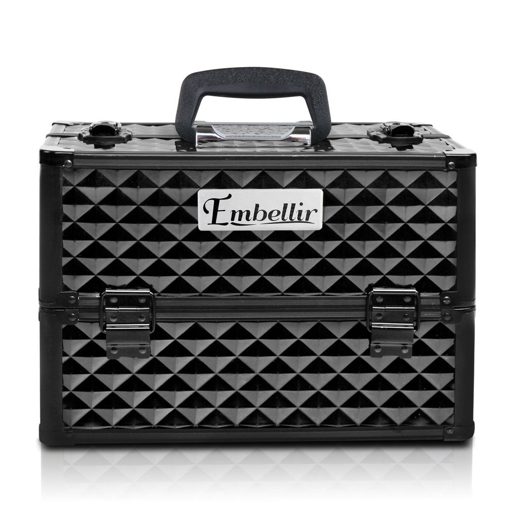 Portable Beauty Makeup Case Diamond Black