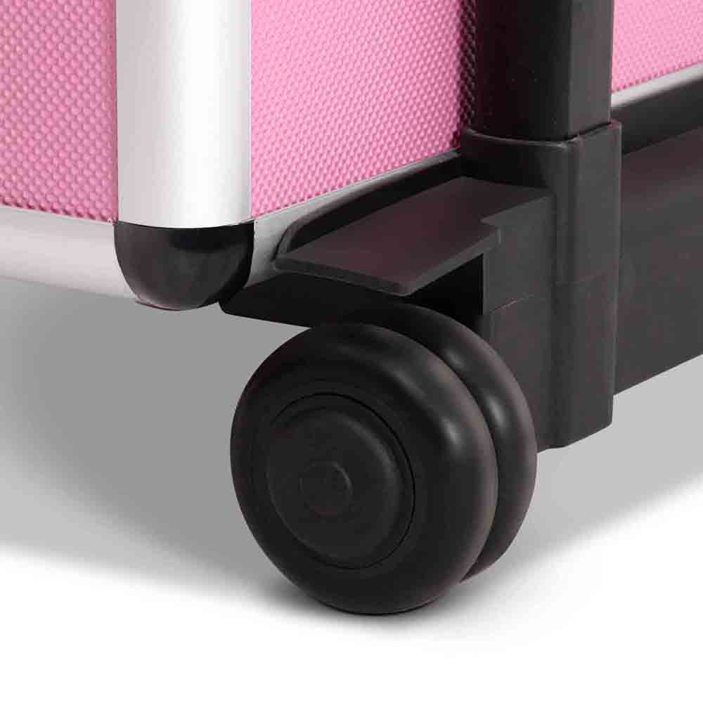 7 in 1 Portable Beauty Make up Cosmetic Trolley Case Pink