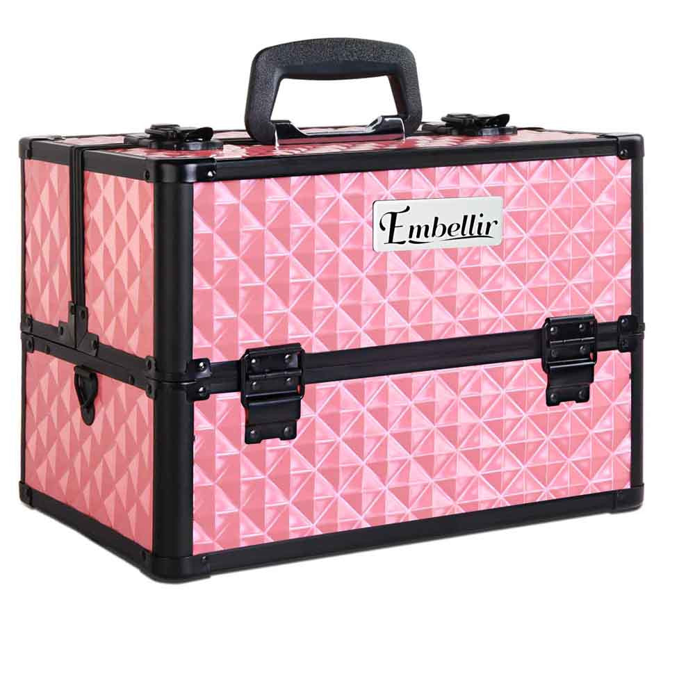 Portable Cosmetic Beauty Make Up Carry Case Box Pink