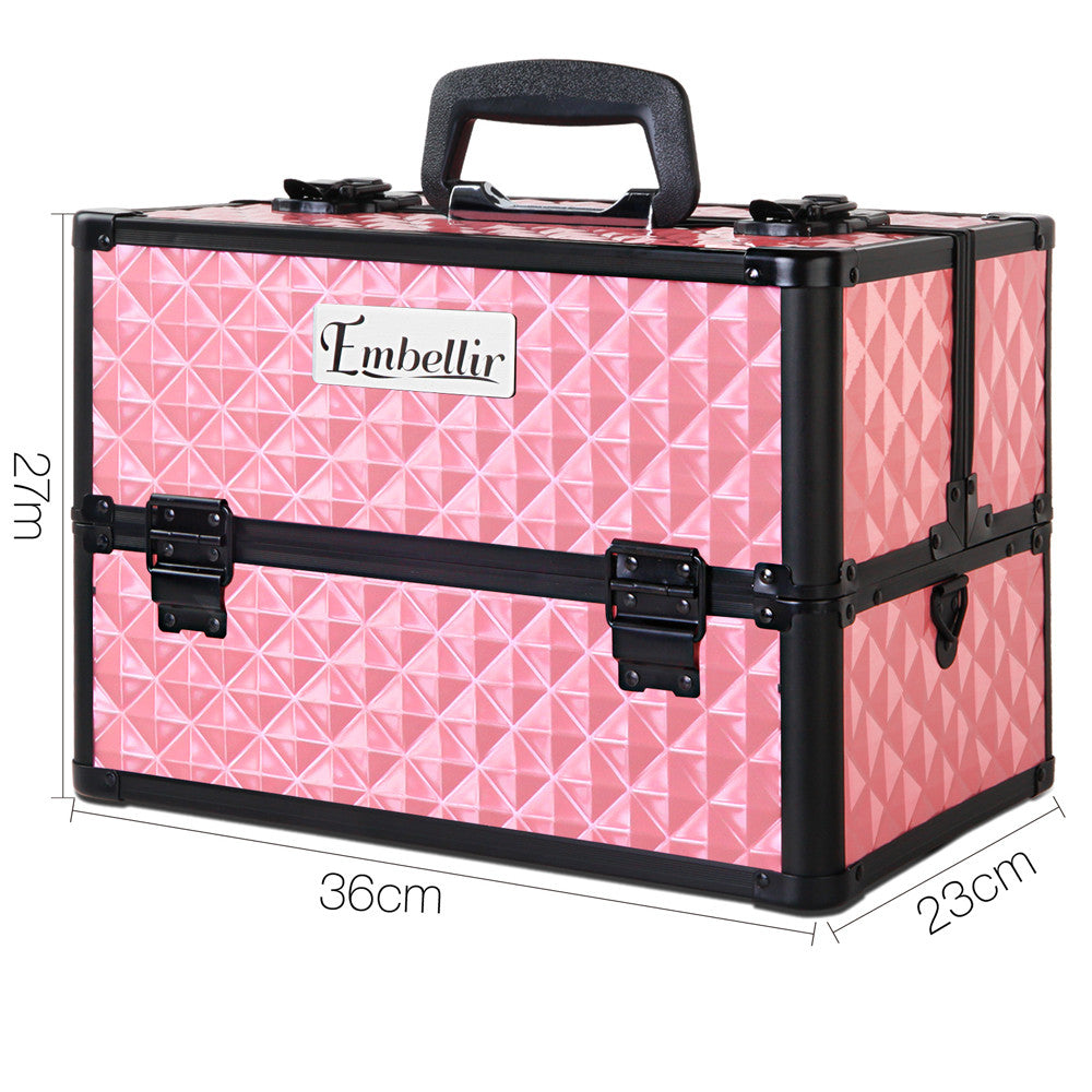 Portable Cosmetic Beauty Make Up Carry Case Box Pink