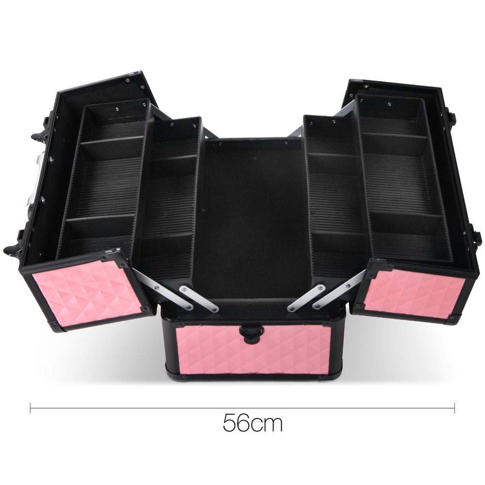 Portable Cosmetic Beauty Make Up Carry Case Box Pink