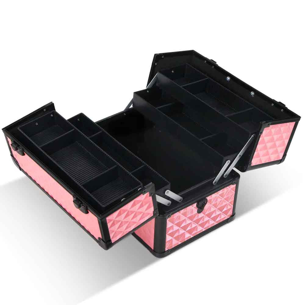 Portable Cosmetic Beauty Make Up Carry Case Box Pink