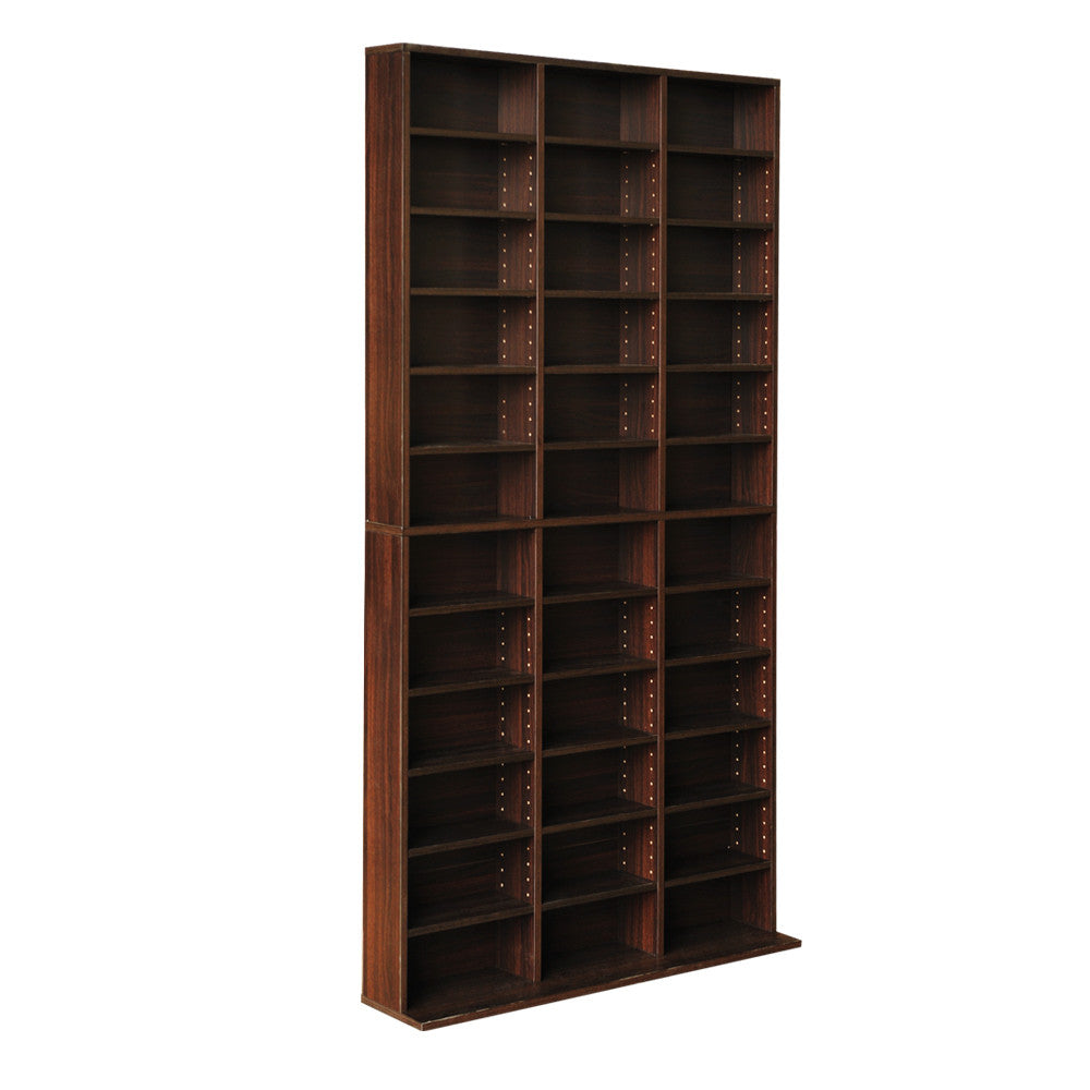 Adjustable CD DVD Book Storage Shelf Brown