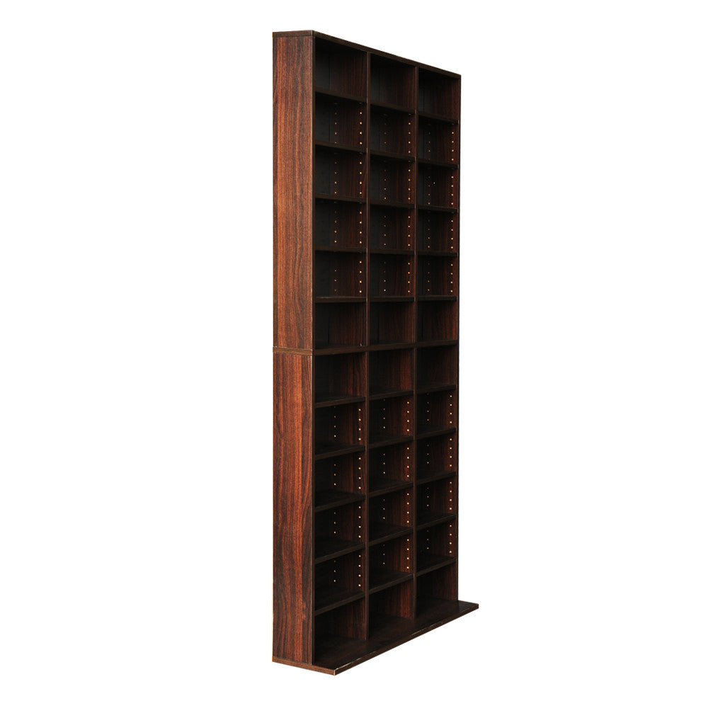 Adjustable CD DVD Book Storage Shelf Brown