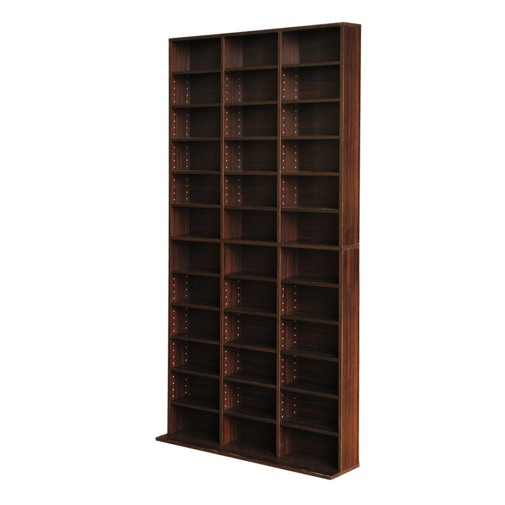 Adjustable CD DVD Book Storage Shelf Brown