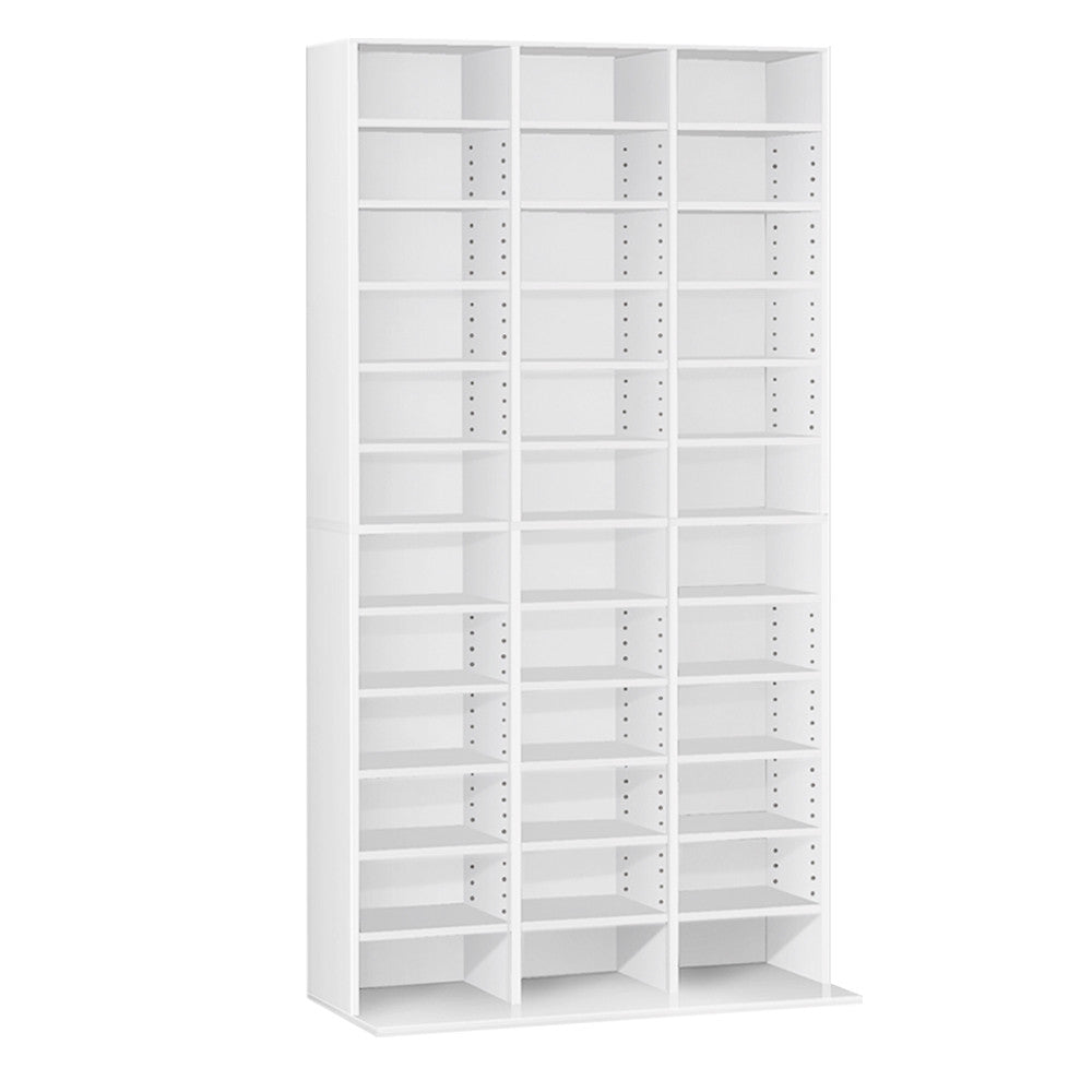 Adjustable CD DVD Book Storage Shelf White