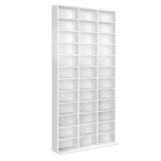 Adjustable CD DVD Book Storage Shelf White