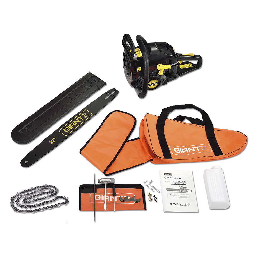 Giantz 58CC Petrol Chainsaw w/ Carry Bag and Safety Set