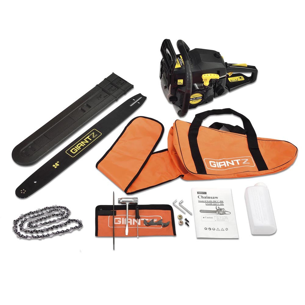 Giantz 66CC Petrol Chainsaw w/ Carry Bag and Safety Set