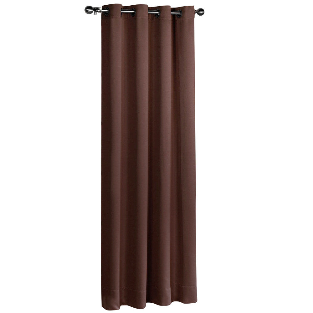 ArtQueen 3 Pass Eyelet Blockout Curtain Brown 240cm