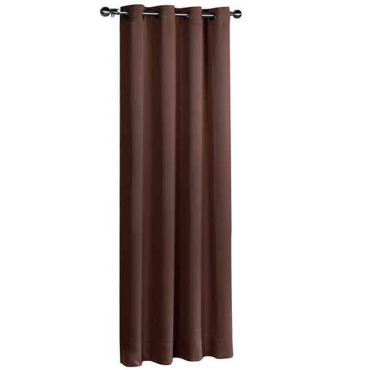 ArtQueen 3 Pass Eyelet Blockout Curtain Brown 240cm