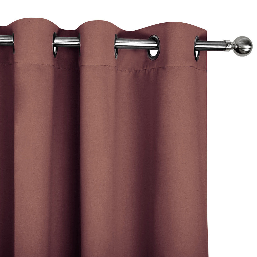 ArtQueen 3 Pass Eyelet Blockout Curtain Brown 240cm