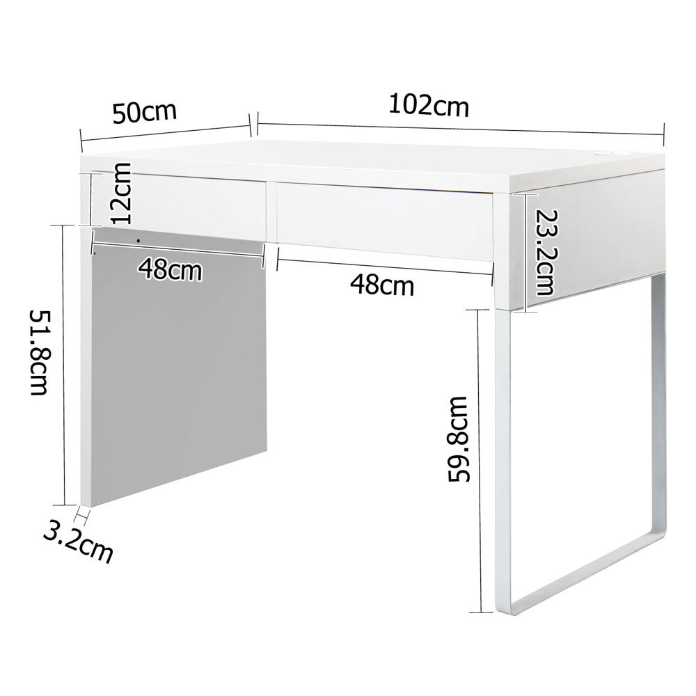 Office Computer Desk Table w/ Drawers White