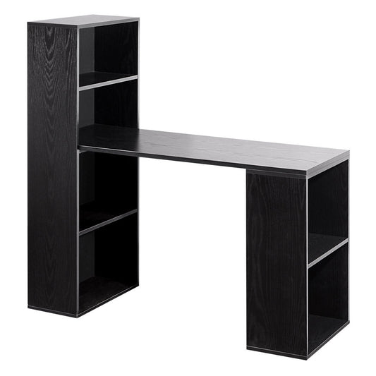 6 Storage Shelf Office Computer Desk Black