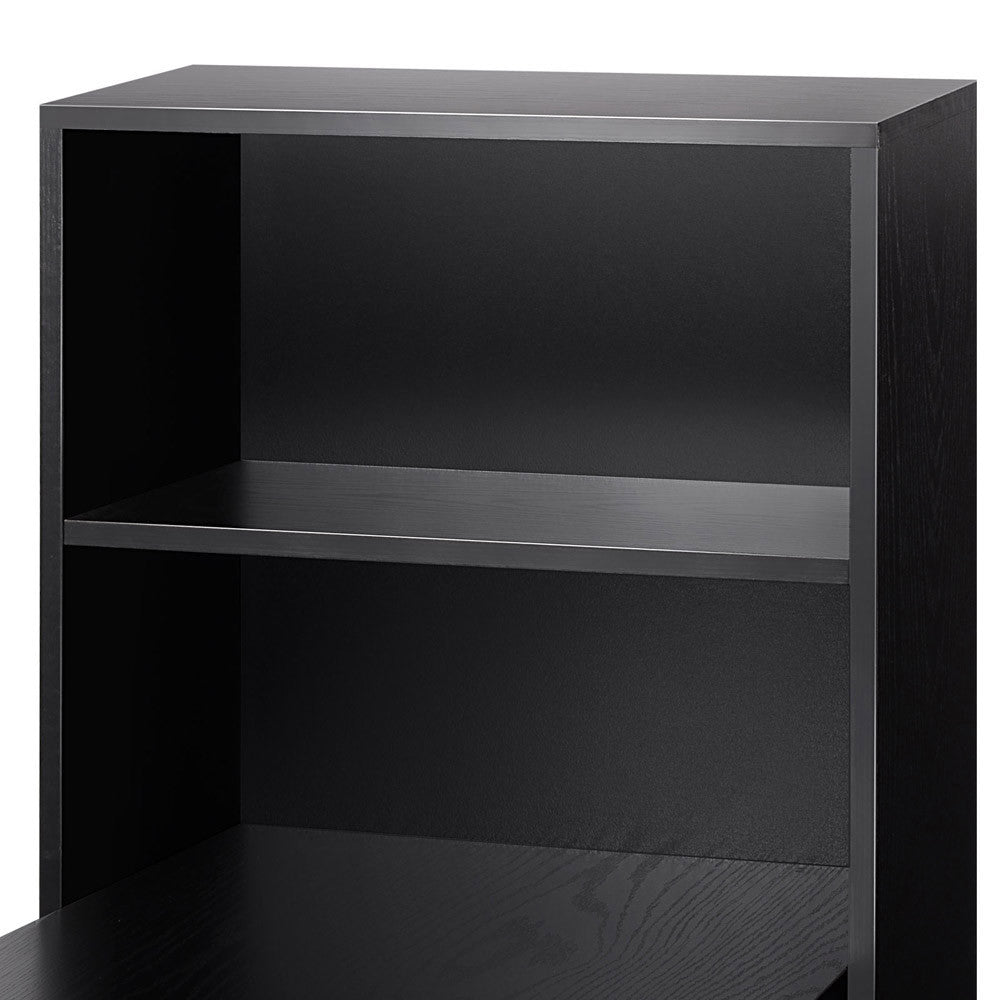 6 Storage Shelf Office Computer Desk Black