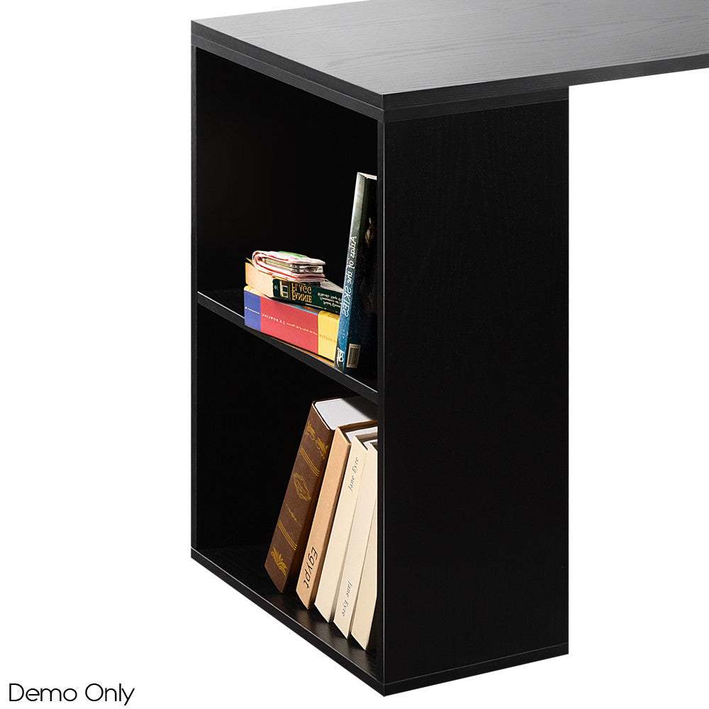 6 Storage Shelf Office Computer Desk Black