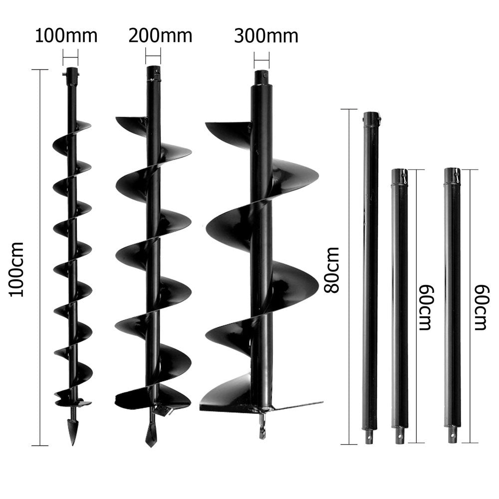 88cc Petrol Post Hole Digger Earth Auger Drill Kit Set