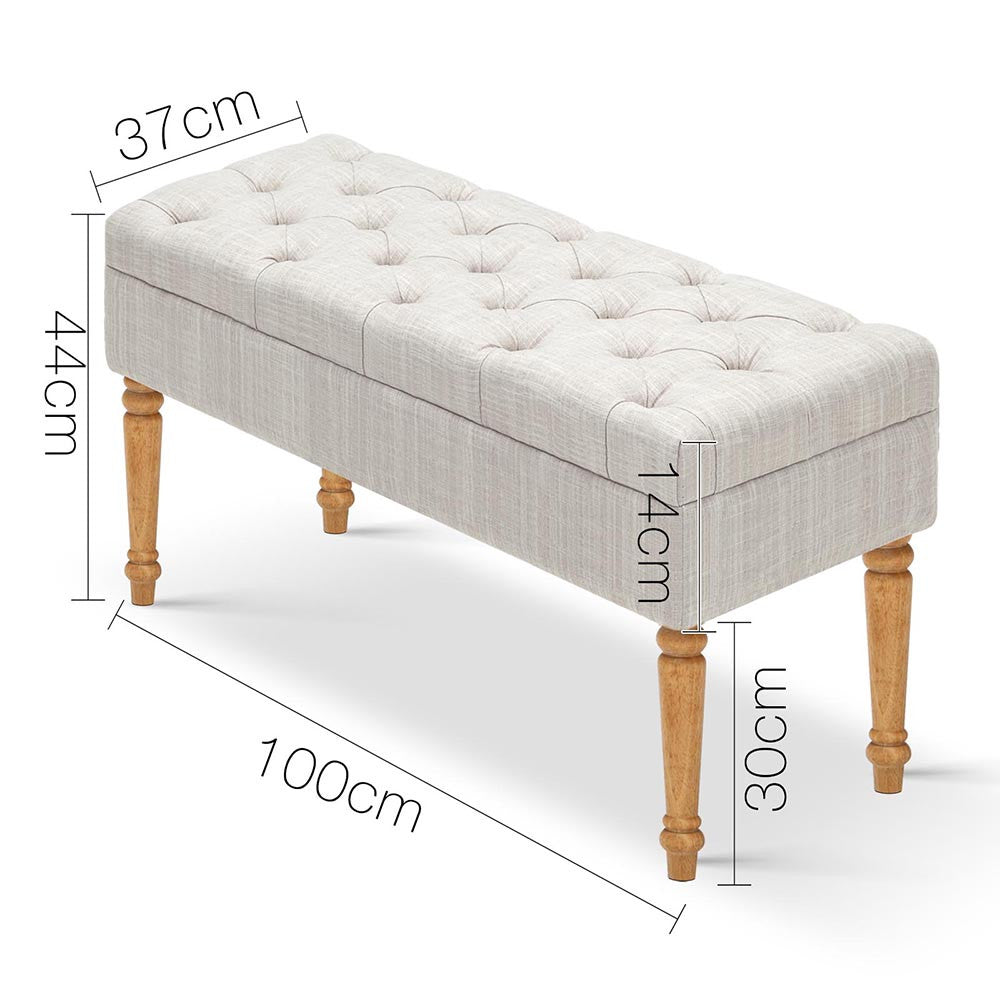 Seat Footstool Bench Stool - Beige