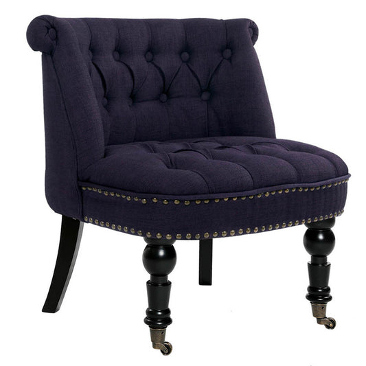 Lorraine Chair French Provincial Linen Fabric Sofa Dark Purple