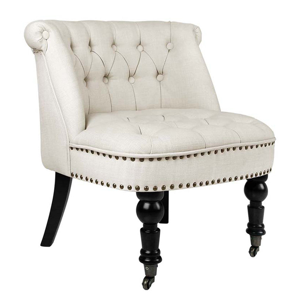 Lorraine Chair French Provincial Linen Fabric Sofa White