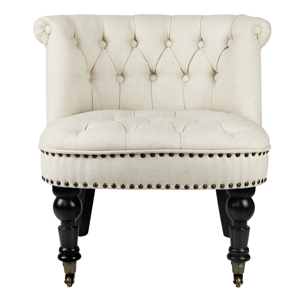 Lorraine Chair French Provincial Linen Fabric Sofa White