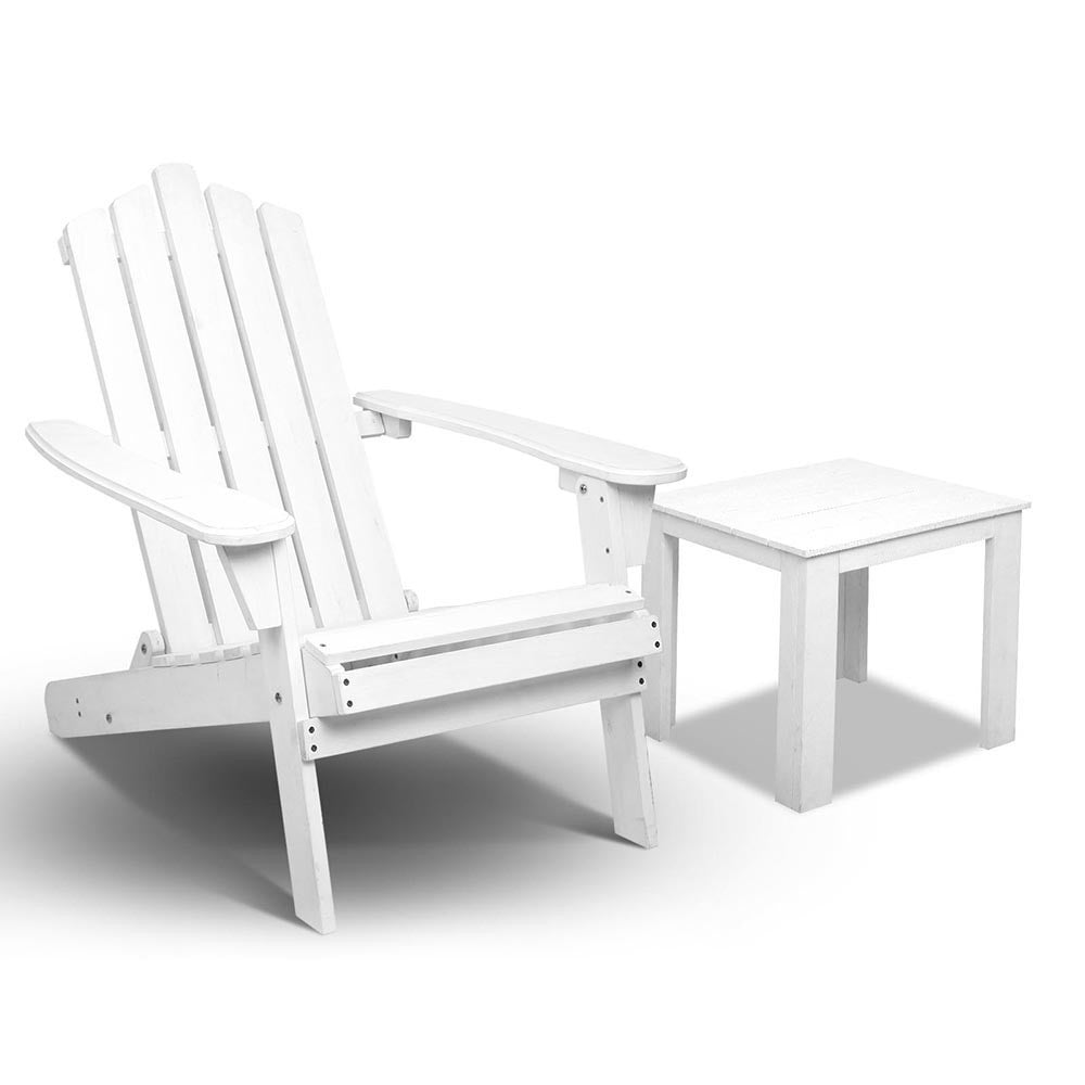 Adirondack Foldable Deck Chair & Side Table Set