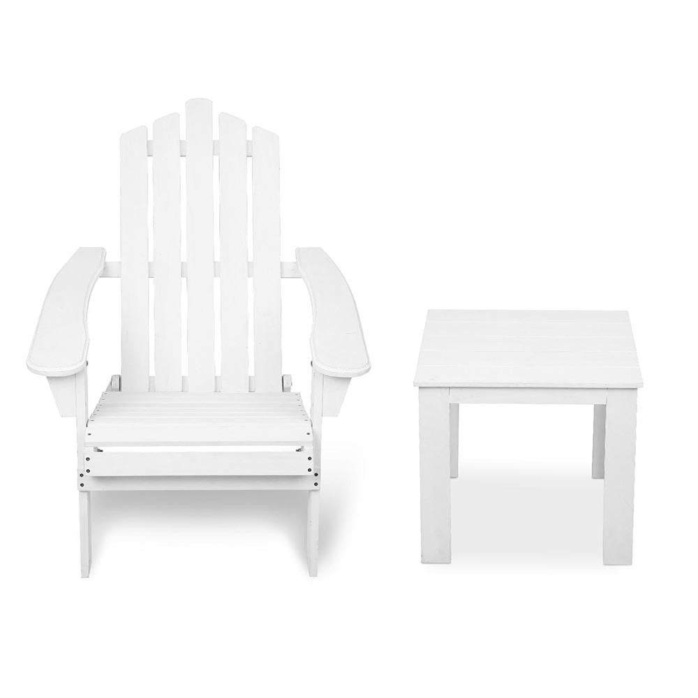 Adirondack Foldable Deck Chair & Side Table Set