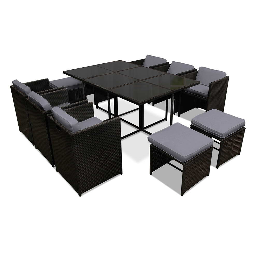 Capetown Dining 10 Seater Set – Black & Grey