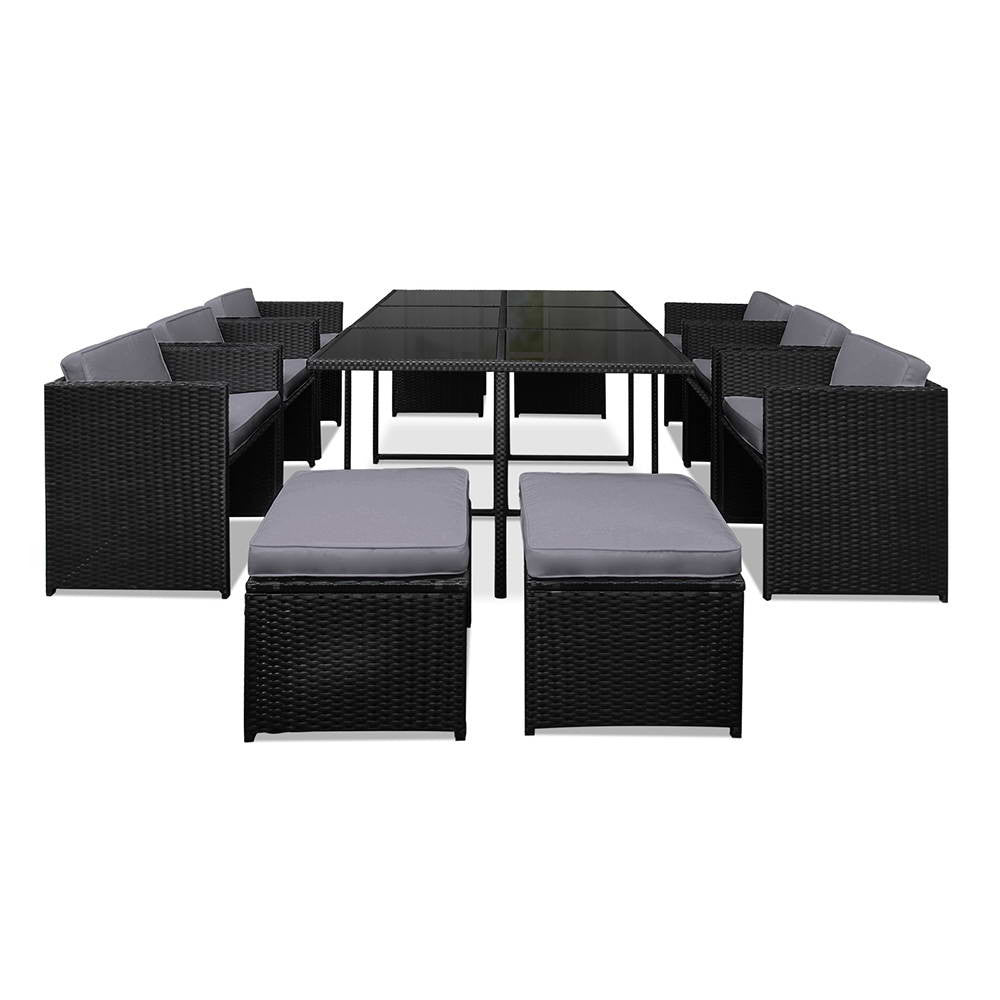 Capetown Dining 10 Seater Set – Black & Grey