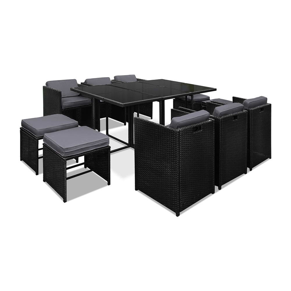 Capetown Dining 10 Seater Set – Black & Grey