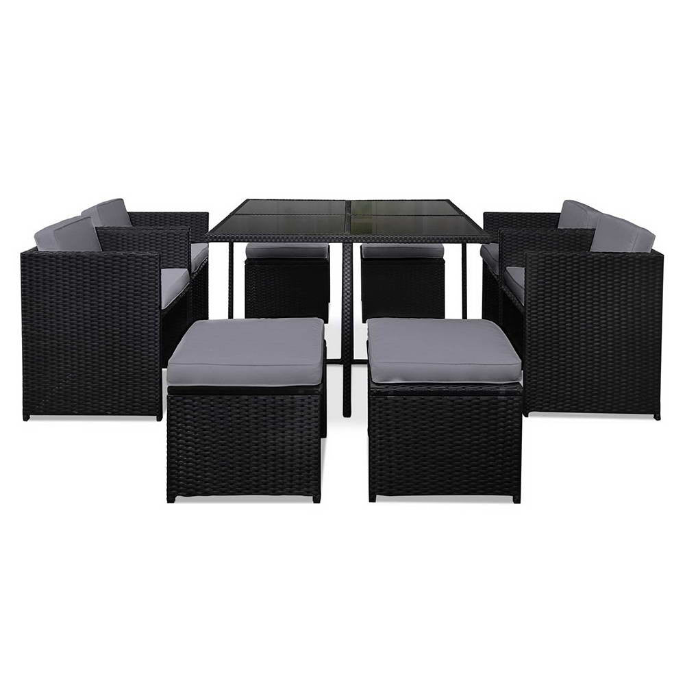 Hawaii Dining 9 Seater Set – Black & Grey